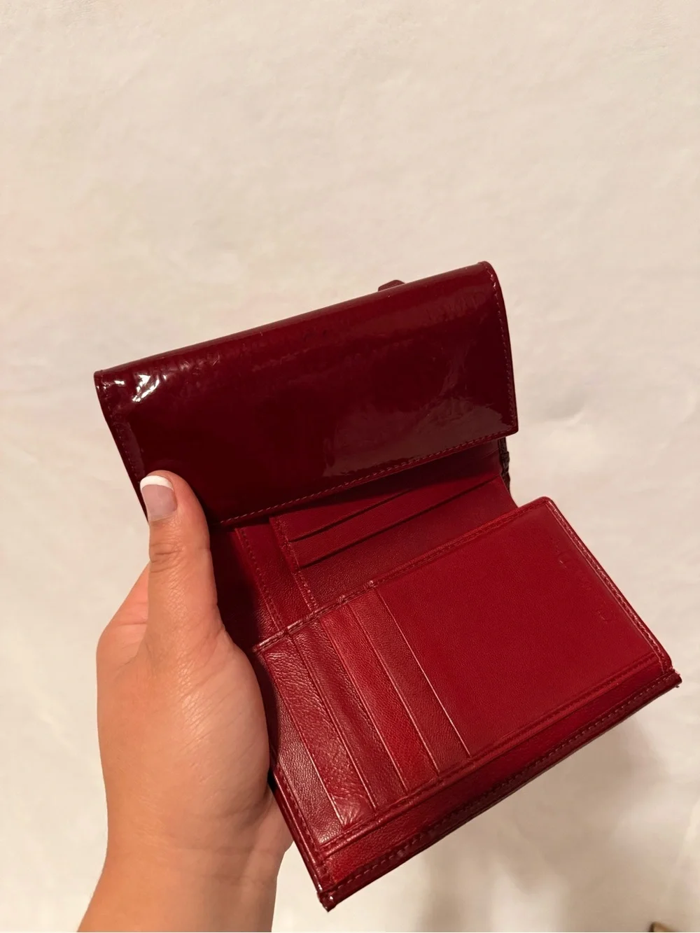 Christian Dior Patent Cannage Mini Lady Dior Wallet